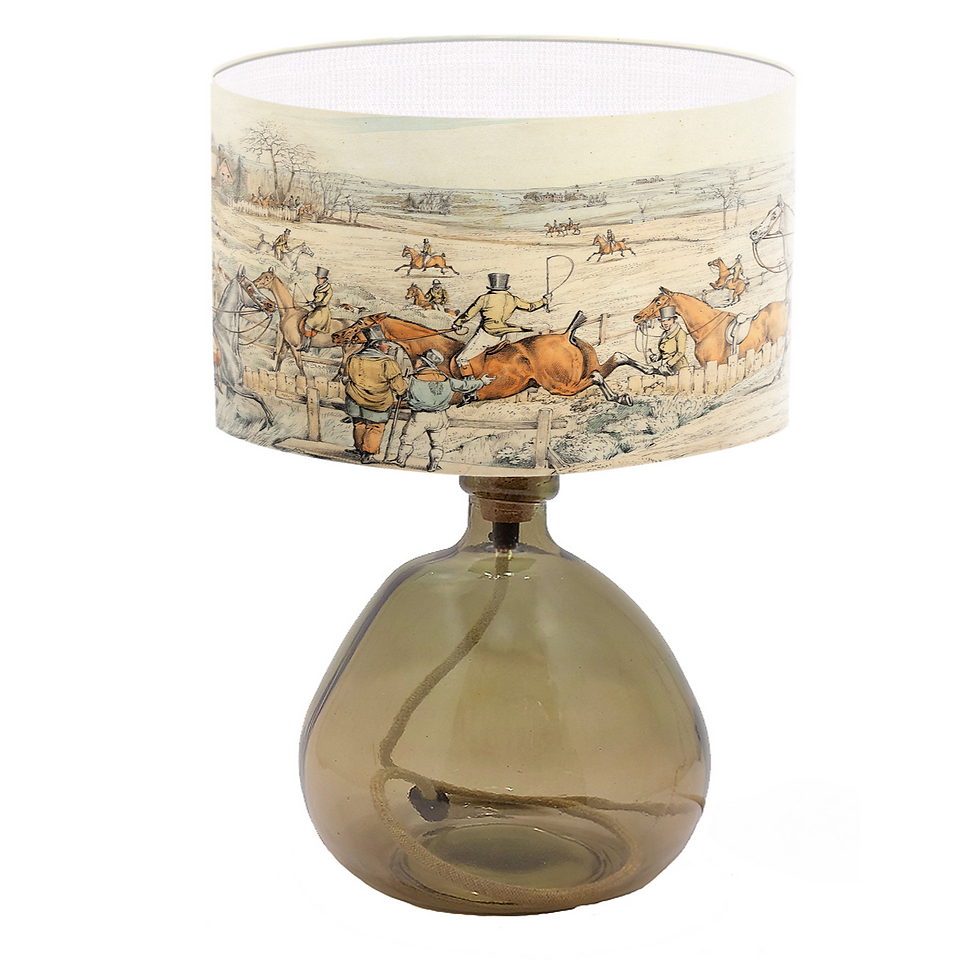Thumbnail: Vintage equestrian engraving lampshade