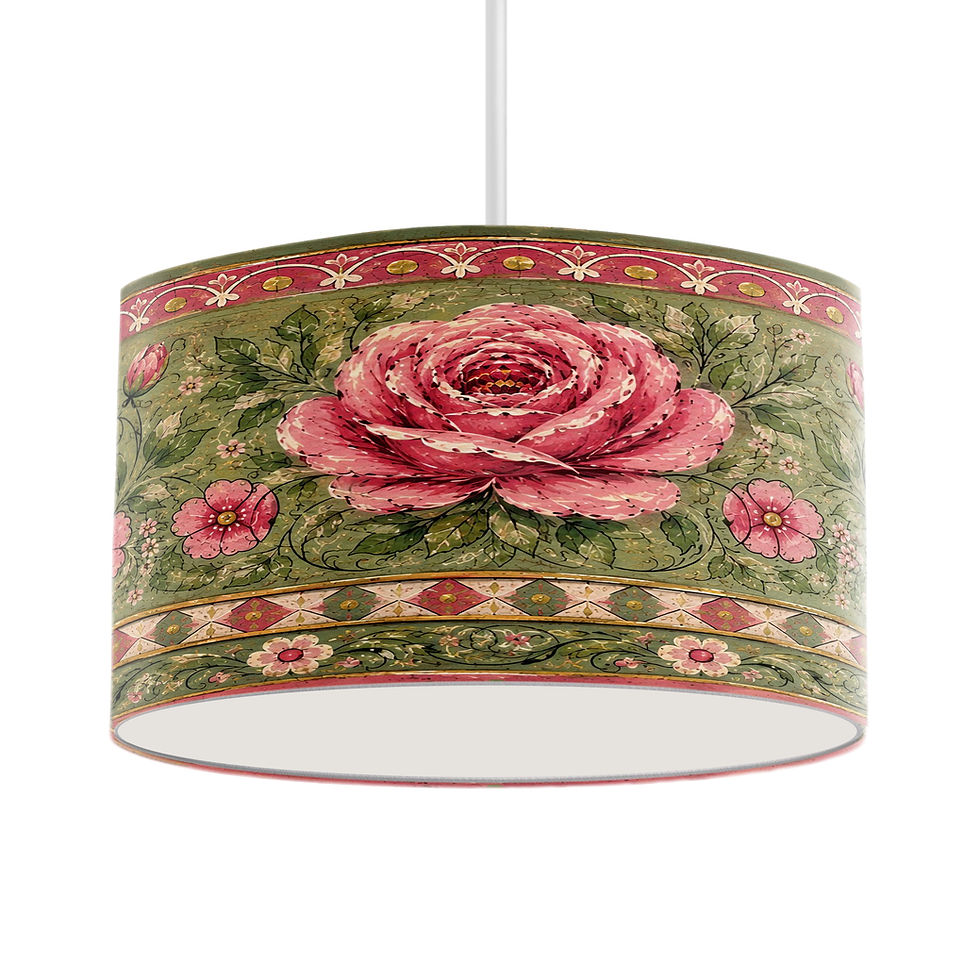 Thumbnail: Painted Effect Floral Lampshade for table lamp or ceiling pendant