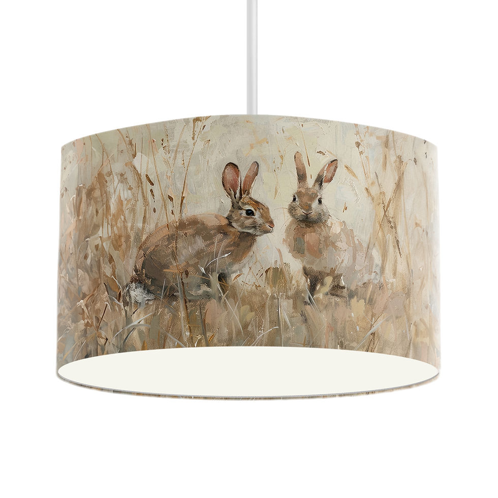 Thumbnail: Handmade Countryside illustration pendant lampshade