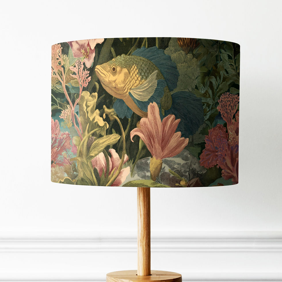 Thumbnail: British Handmade floral fish lampshade