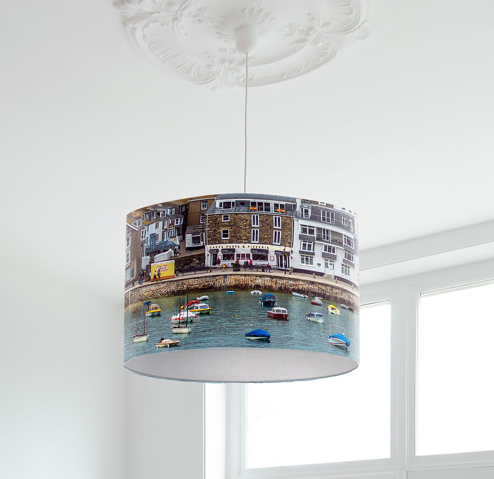 Thumbnail: Lampshade Cornish coast print St. Ives Cornwall Lampshade LS330
