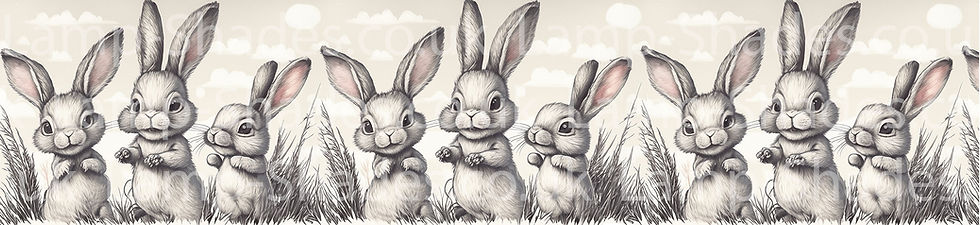 Thumbnail: Table/Floor Lampshade / Pendant Lampshade with cute bunny print LS240