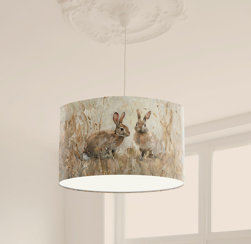 Thumbnail: Handmade Countryside illustration ceiling lampshade