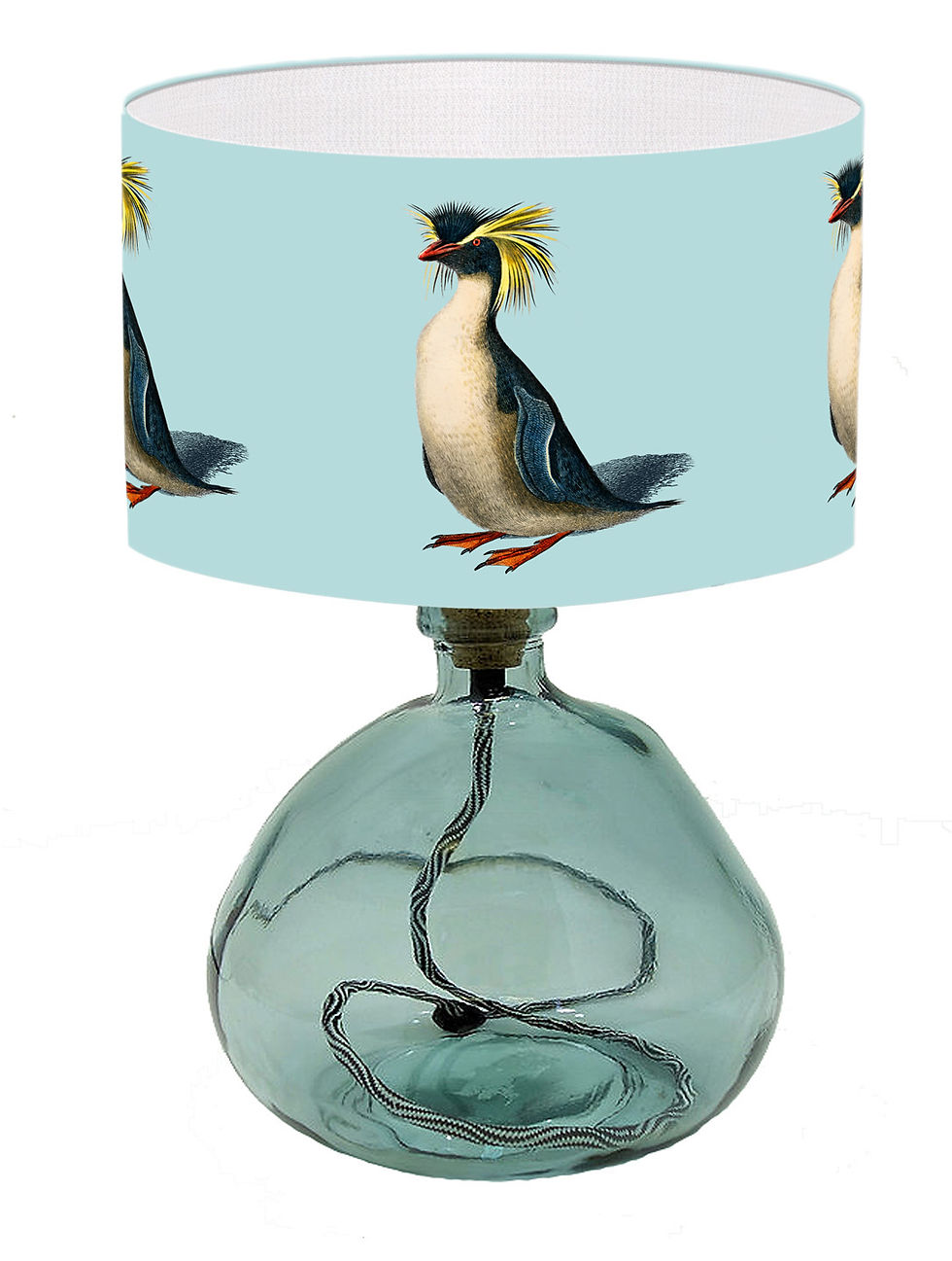 Thumbnail: Handmade Table Floor Lampshade Pendant Lampshade with Penguin Rockhopper print
