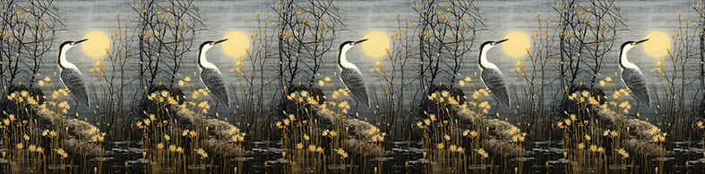 Thumbnail: Heron Moon Lampshade for table lamp or ceiling pendant