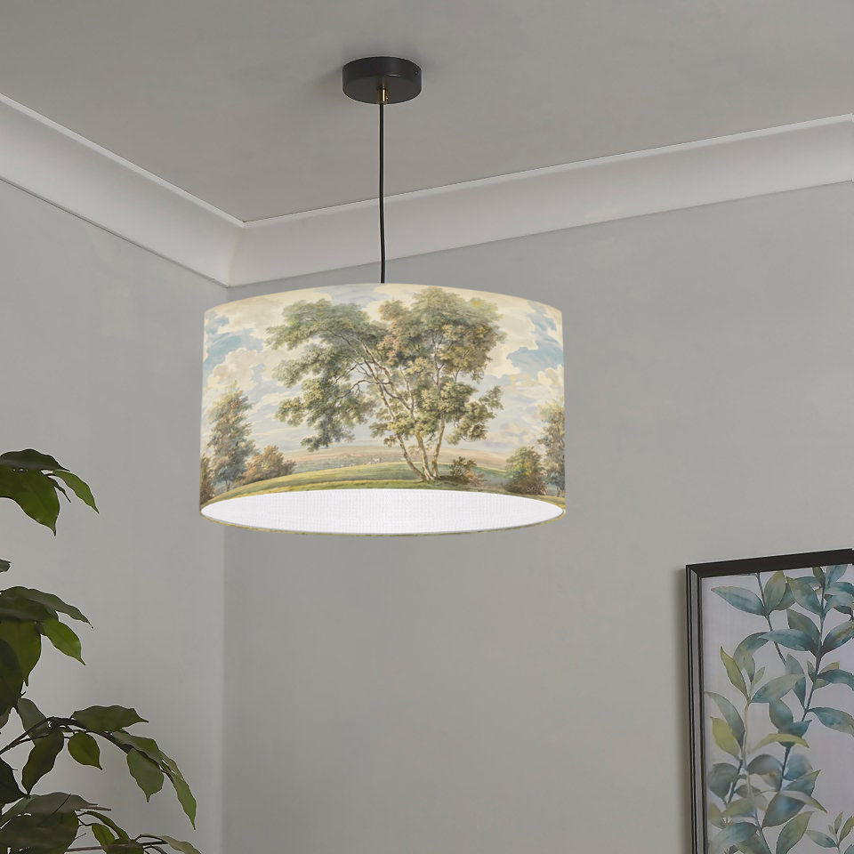 Thumbnail: Handmade Table Floor Lampshade Pendant Lampshade period watercolor landscape