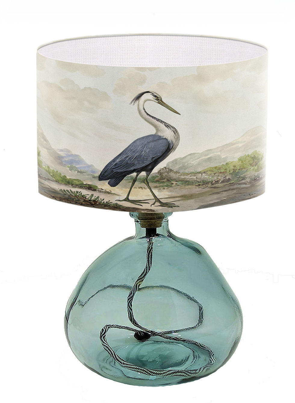 Thumbnail: Handmade wildlife heron lampshade