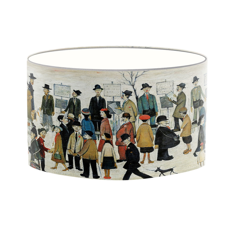 Thumbnail: Lowry racecourse print lampshade handmade in England