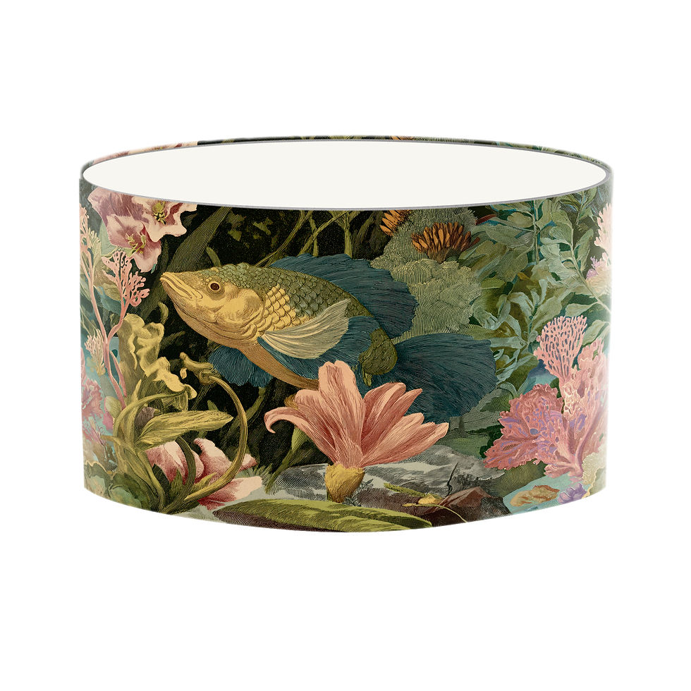 Heritage fish drum lampshade handcrafted in Britain