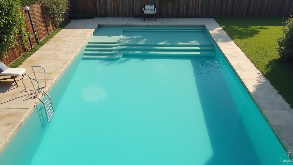 Vista dall’alto di una piscina con bagnini di salvataggio in servizio