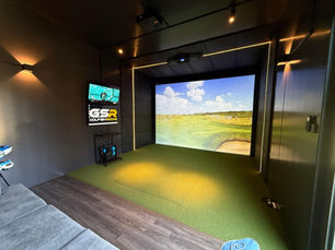 inside a golf sim cabin 