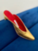LPH: heeled metallic slip-in mules