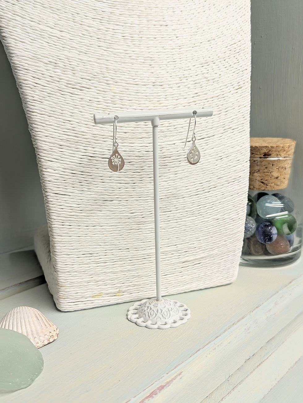 Thumbnail: Sterling Silver Dandelion Wishes Drop Earrings