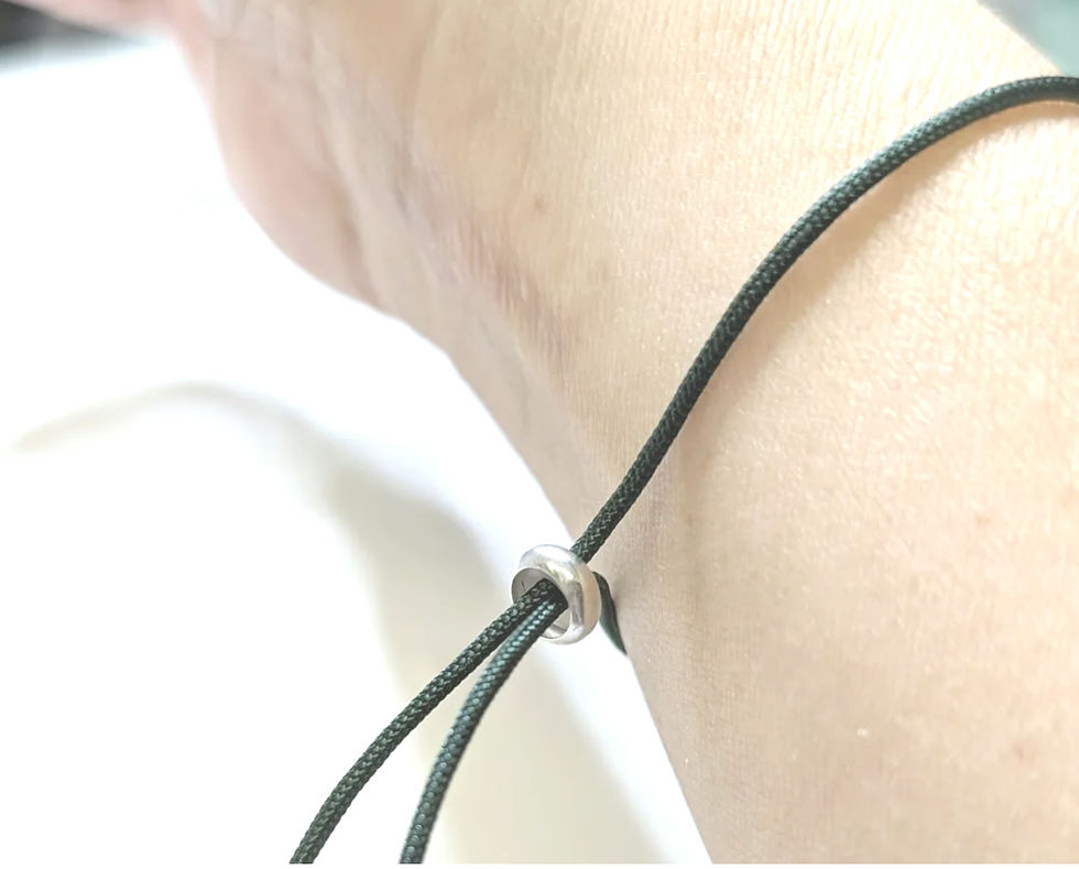 Thumbnail: Adjustable Turquoise Cord Bracelet with White Seaham Sea Glass 