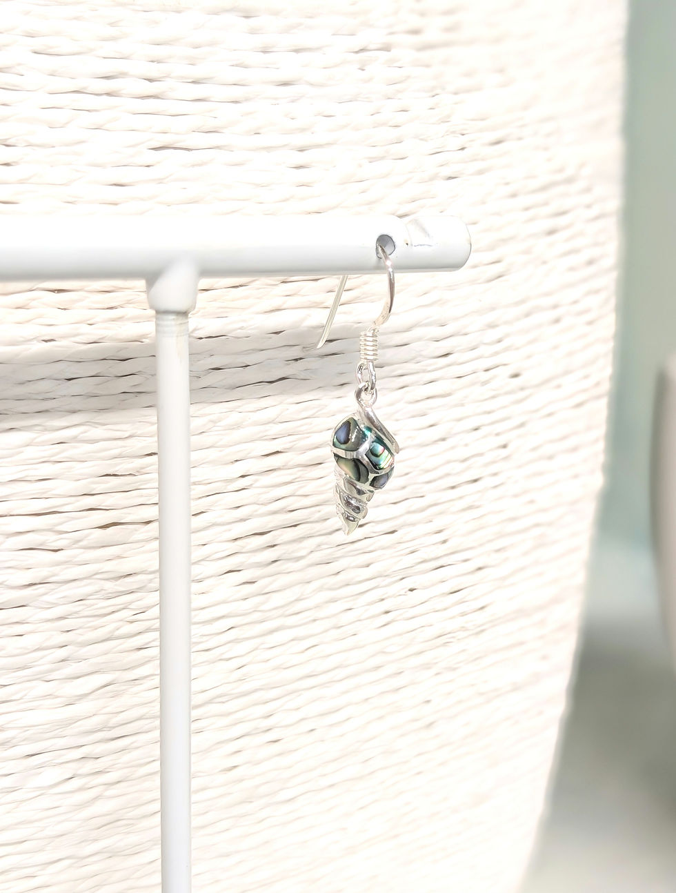 Thumbnail: Sterling Silver Shell Drop Earrings with Abalone Shell