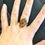 Thumbnail: Sterling Silver Art Nouveau Statement Ring with Baltic Amber