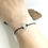 Thumbnail: Adjustable Black Cord Bracelet with Aqua Seaham Sea Glass 