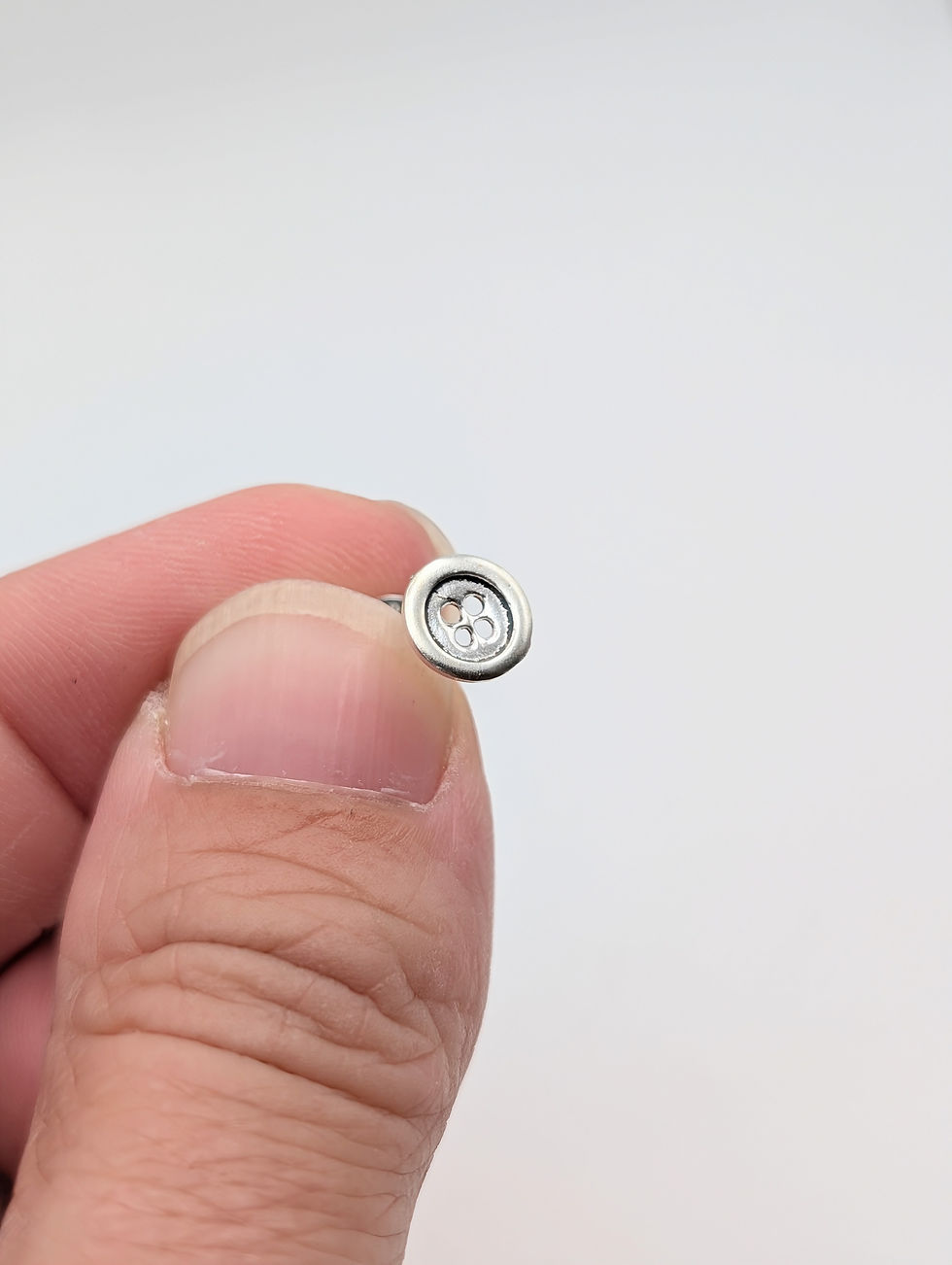 Thumbnail: Small Sterling Silver Button Stud Earrings