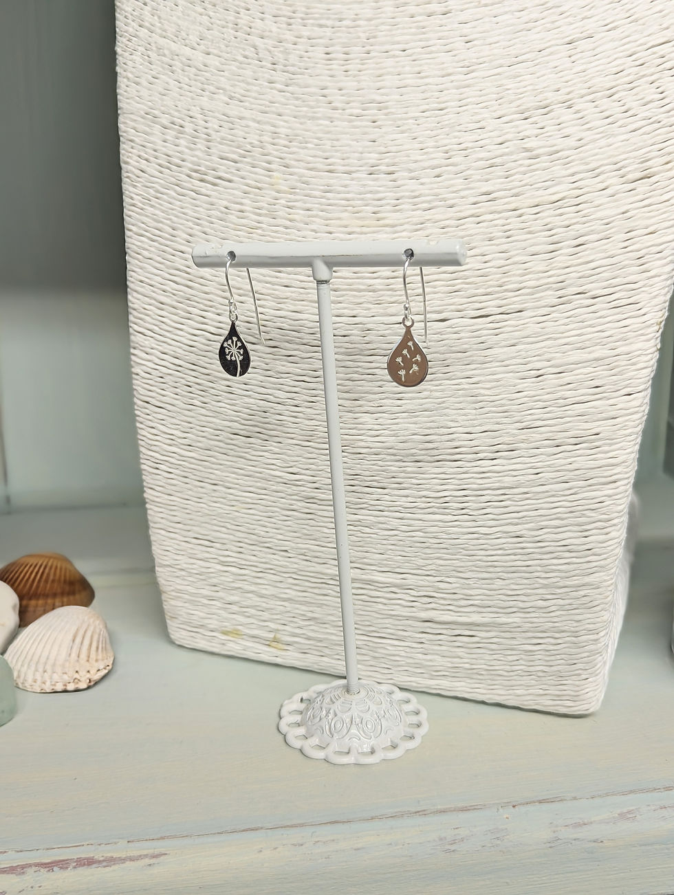 Thumbnail: Sterling Silver Dandelion Wishes Drop Earrings