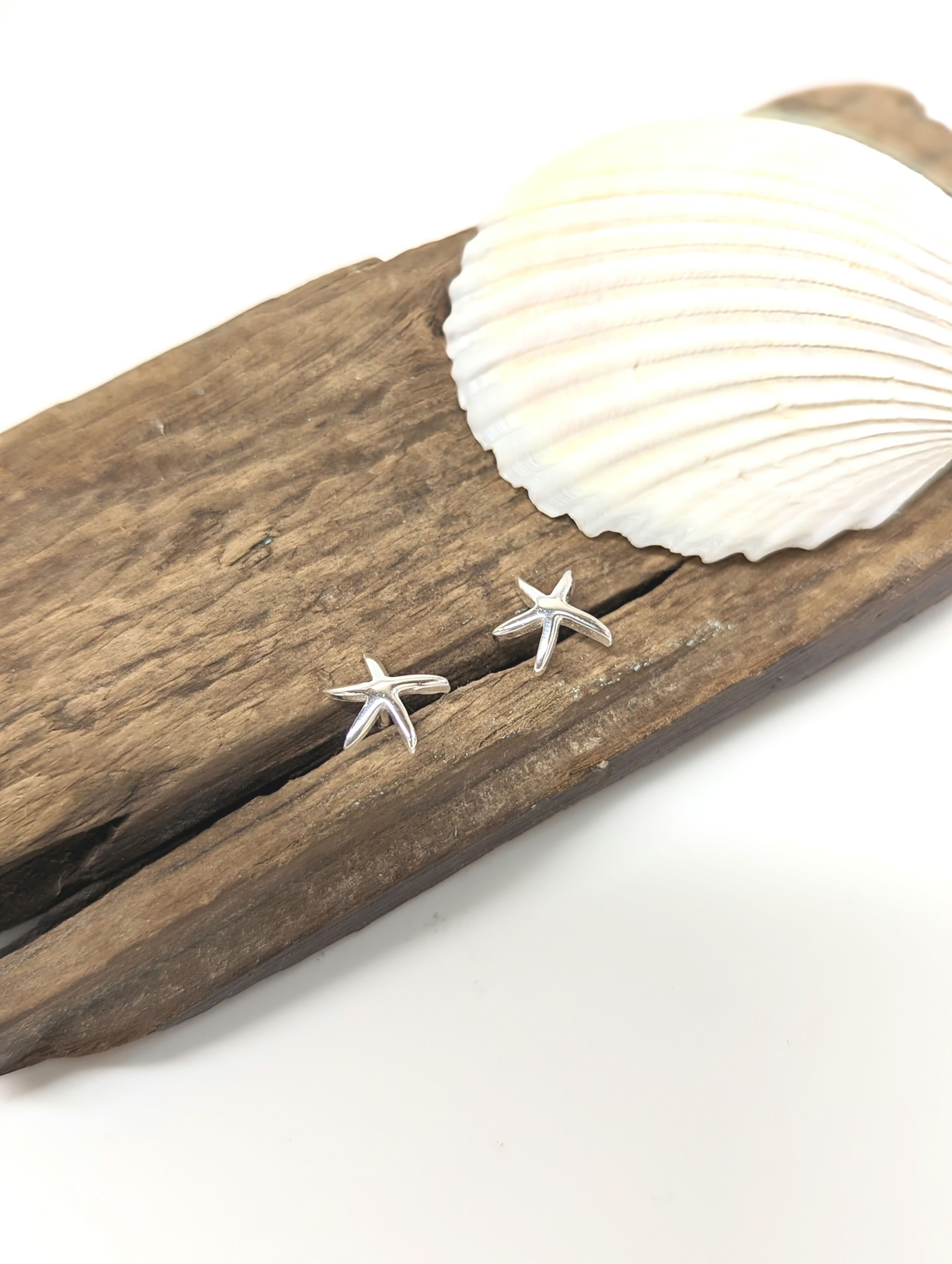 Small Sterling Silver Starfish Stud Earrings