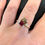 Thumbnail: Sterling Silver Claw Set Watermelon Tourmaline Ring
