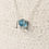Thumbnail: Sterling Silver Cube Fidget Necklace with Rare Blue Sea Glass Bead