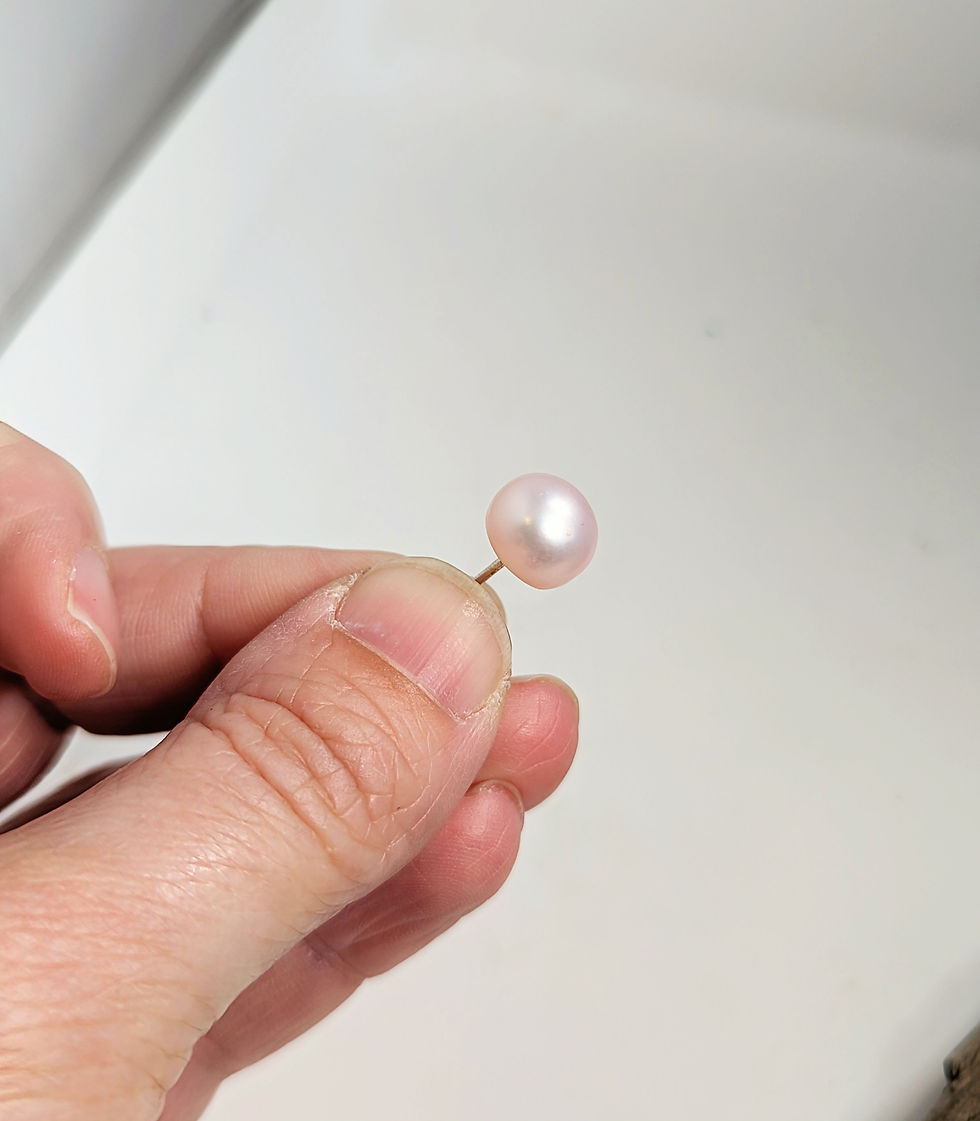 Thumbnail: Large Pink Freshwater Pearl Stud Earrings