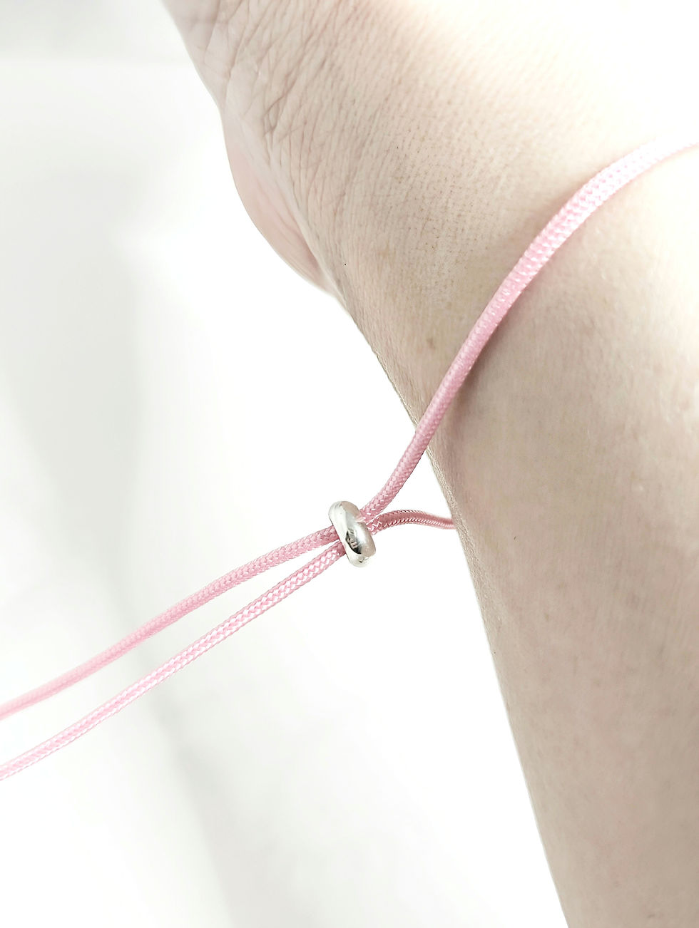 Thumbnail: Adjustable Pink Cord Bracelet with White Seaham Sea Glass