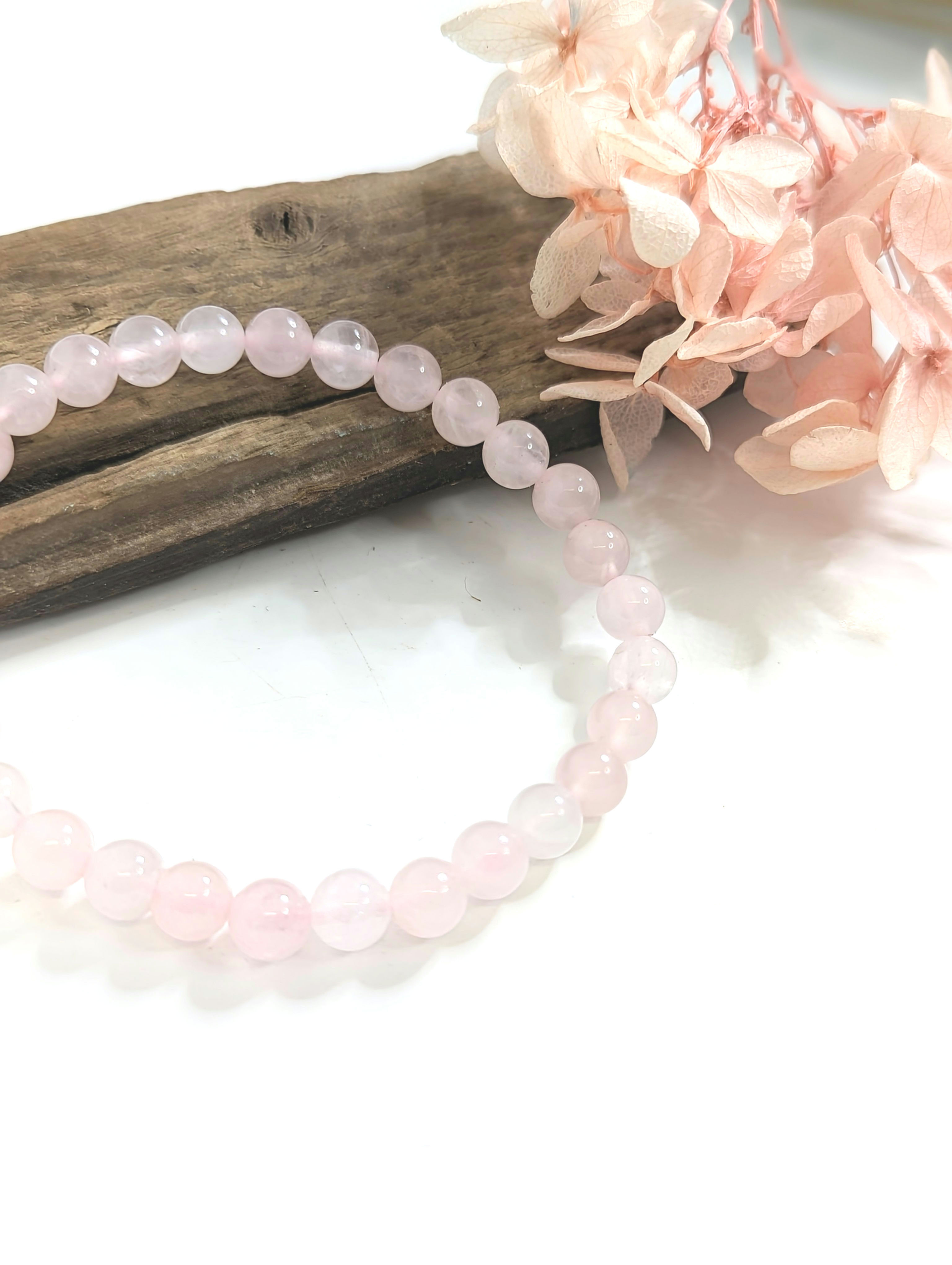 Expandable Beaded Rose Quartz Bracelet