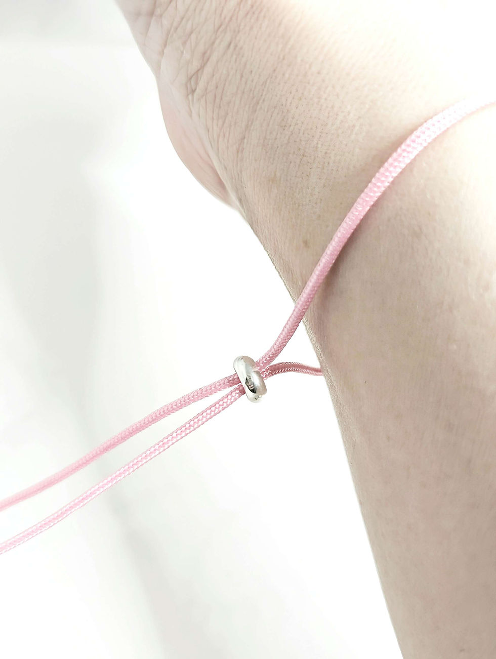 Thumbnail: Adjustable Red Cord Bracelet with White Seaham Sea Glass 