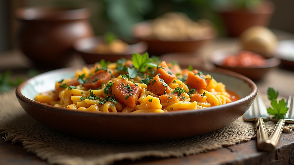 Close-up view of a beautifully arranged traditional Ecuadorian dish