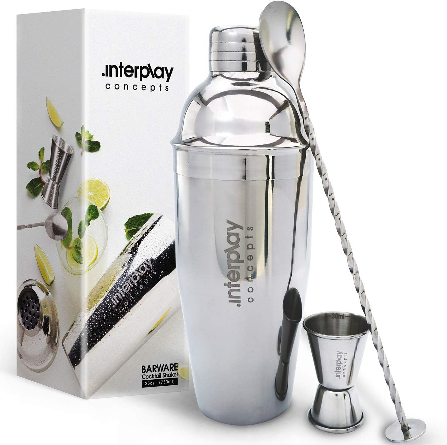 Coctelera grande de acero inoxidable