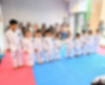 Lezione di Taekwondo bambini Perugia in palestra e in fila