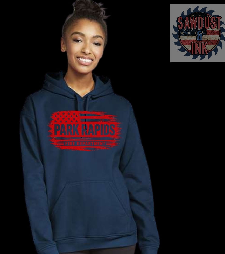 Pr fire flag big logo hooded sweater