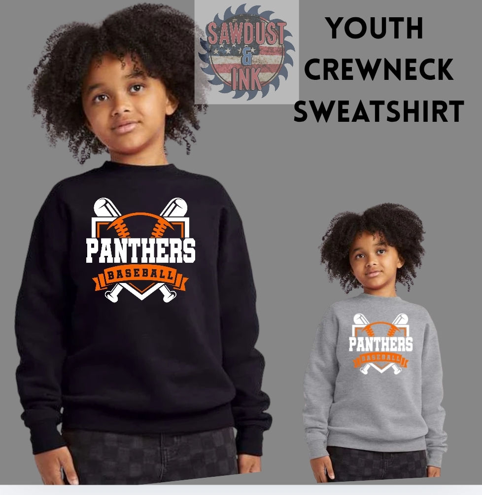 Panthers YOUTH baseball crewneck