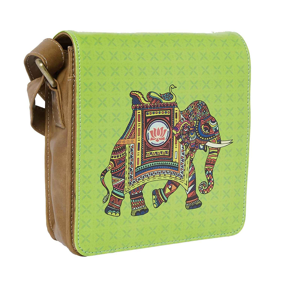 Thumbnail: Elephant Faux Leather Bag by The Bombay Store