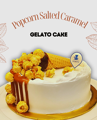 Popcorn Salted Caramel Gelato Cake