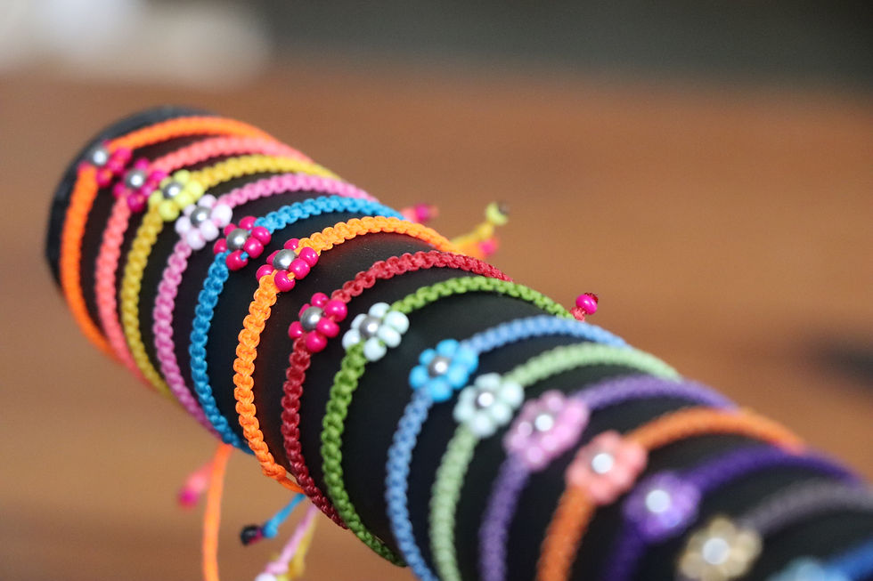 Miniature : Bracelet micro-macramé fleur enfant