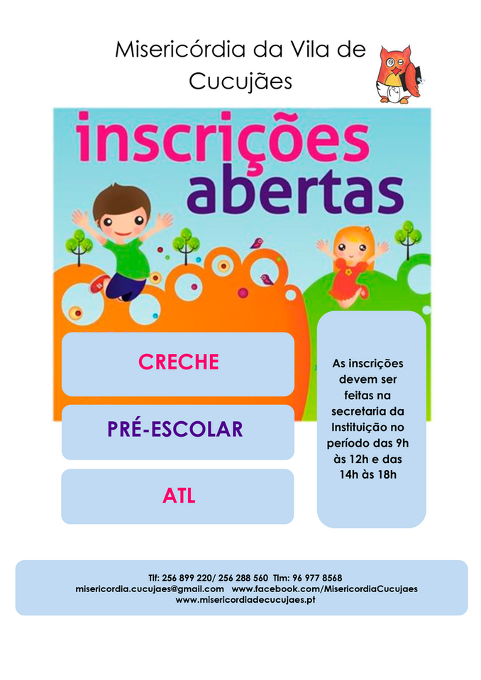 Já abriram as inscrições para o próximo ano letivo!