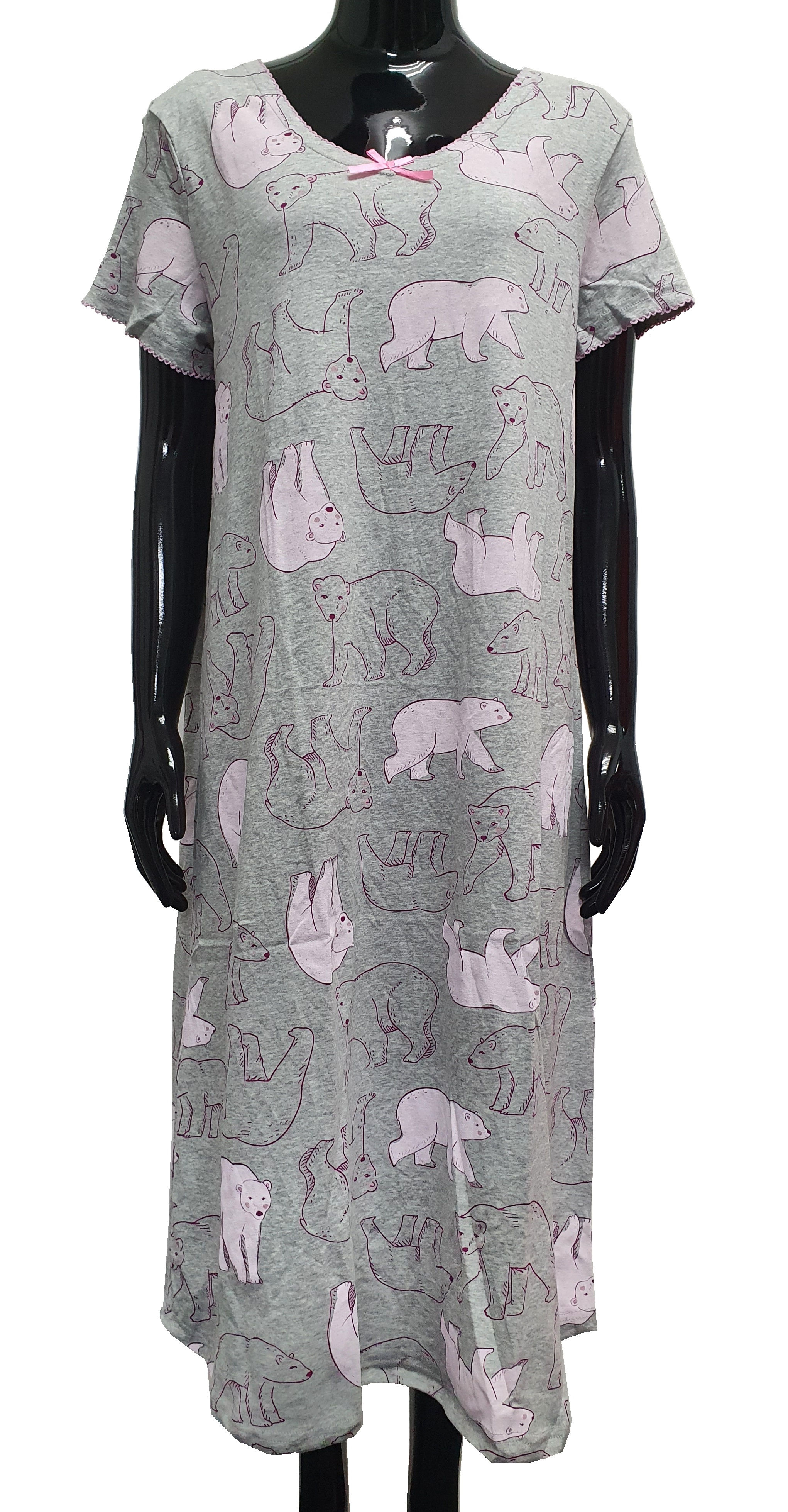 Ladies Short Sleeve Small Ribbon Pyjamas