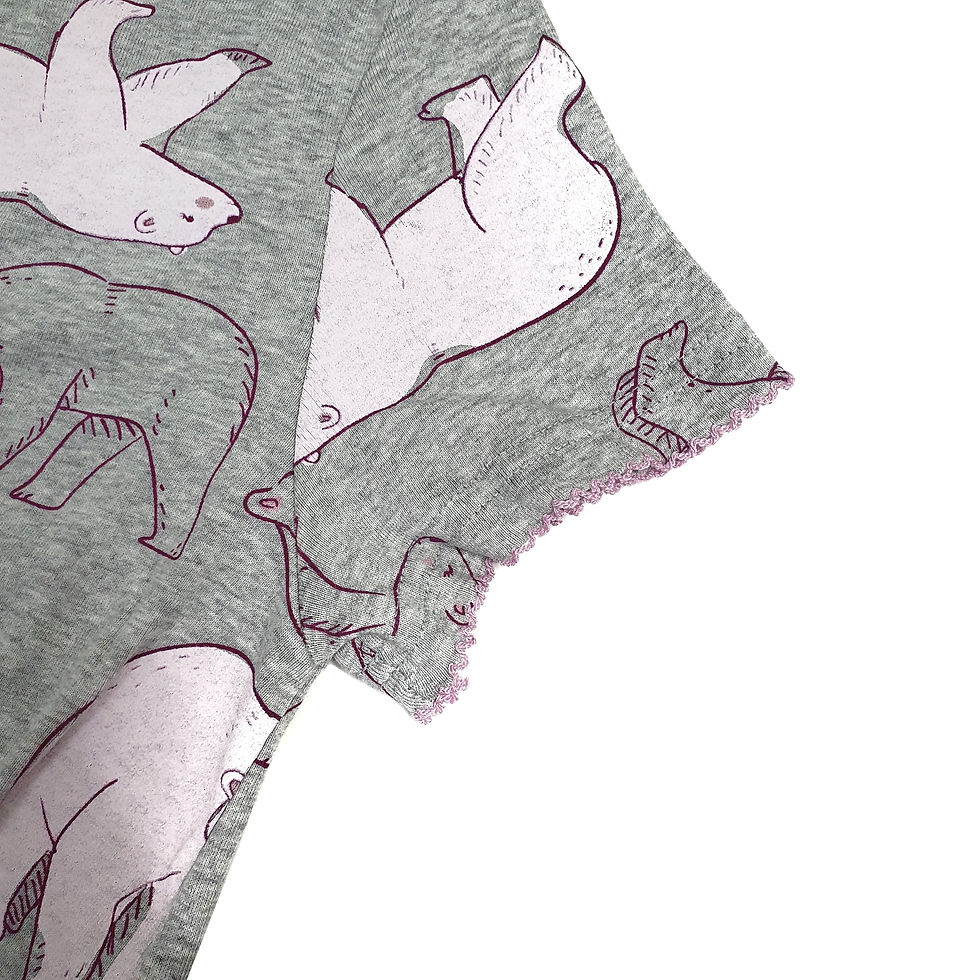 Thumbnail: Ladies Short Sleeve Small Ribbon Pyjamas