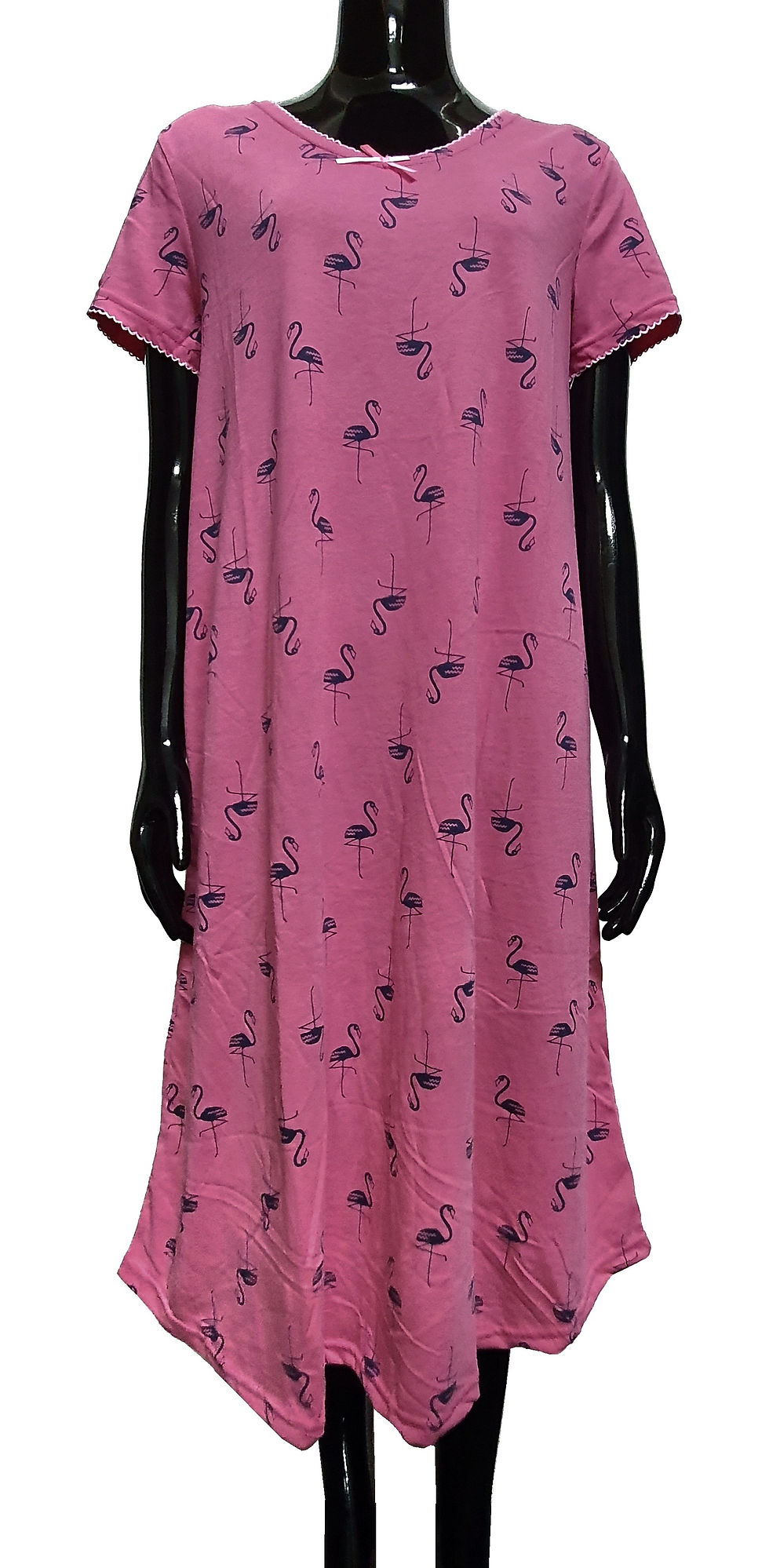 Ladies Short Sleeve Ribbon Pyjamas