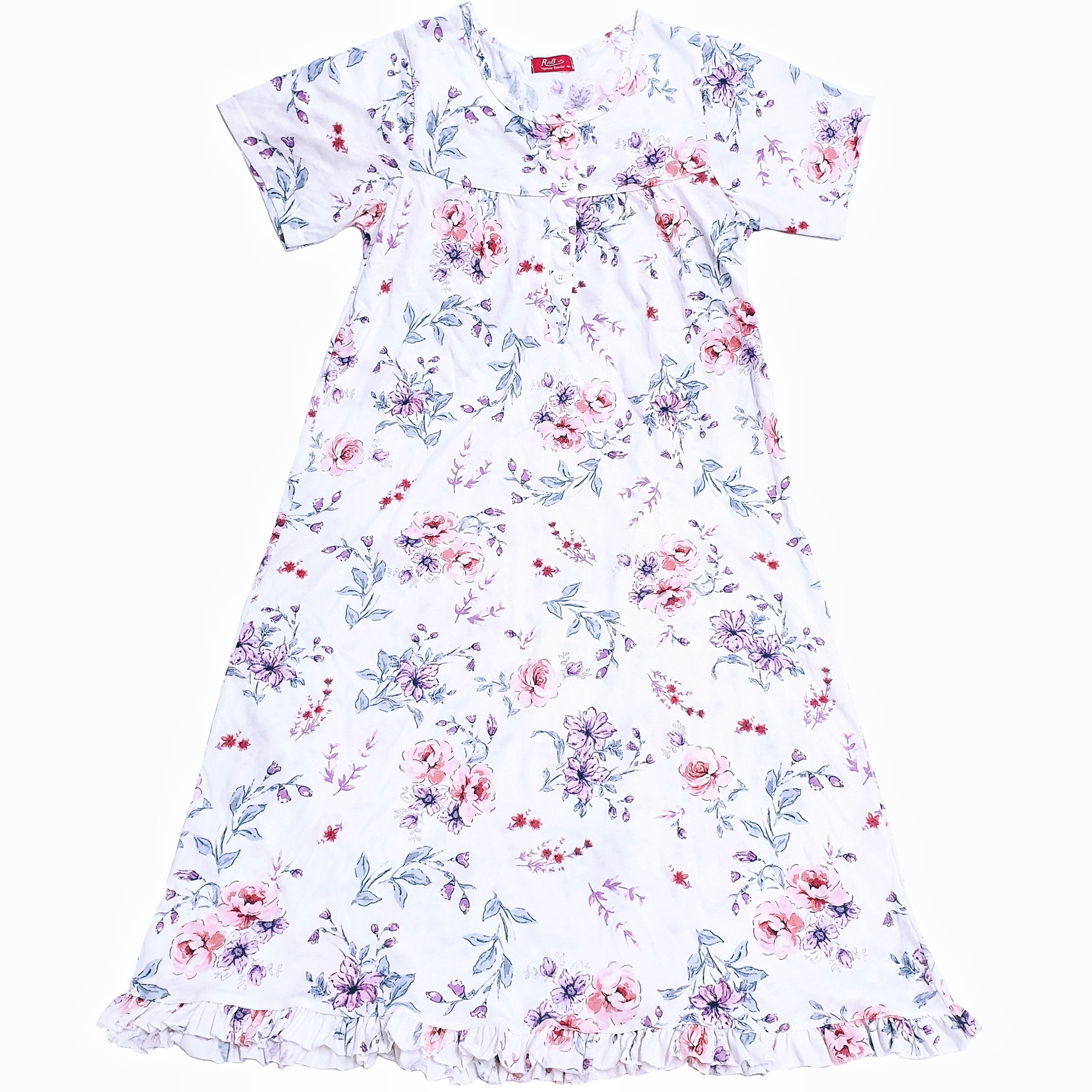 Ladies Short Sleeve Button Pyjamas