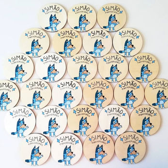 Mini-placas em madeira personalizada (10cm de diâmetro)