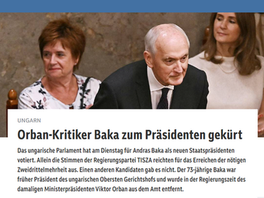 „Orbán-kritikusból államfő” – így látja Baka András megválasztását az osztrák sajtó
