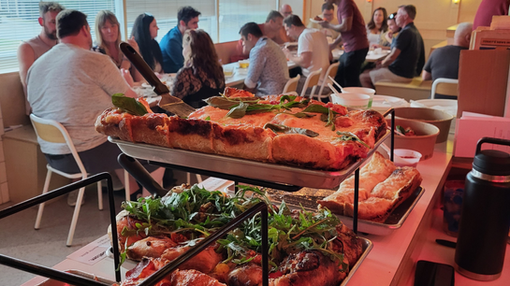 A company party in Calgary with food and beer for a YYCTOURS special event