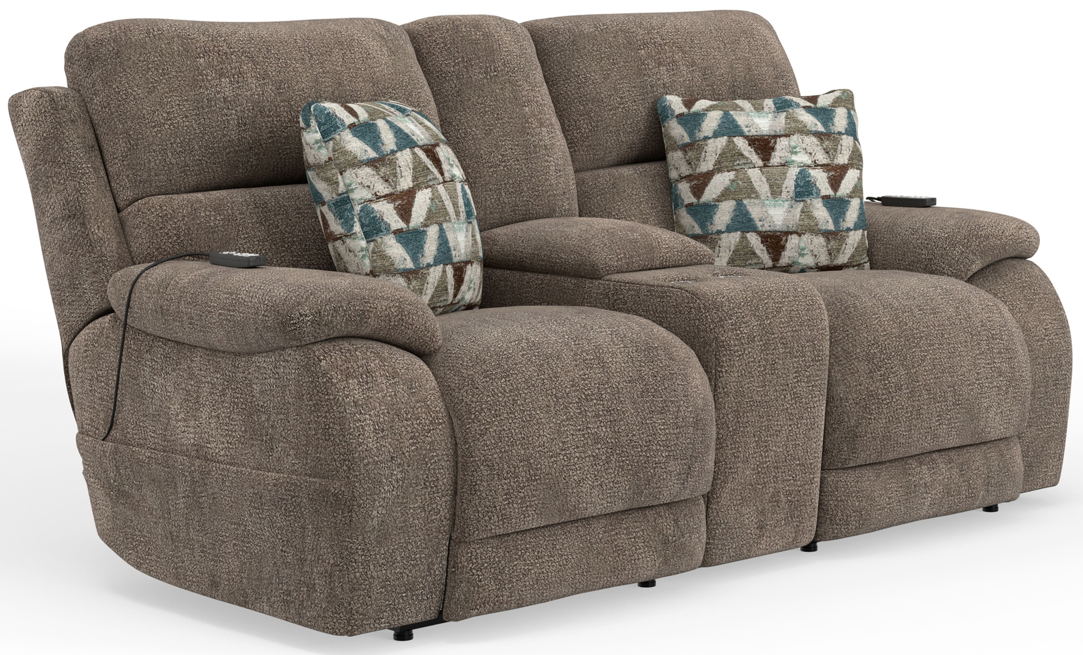 Joya Power Headrest Power Reclining Console Loveseat