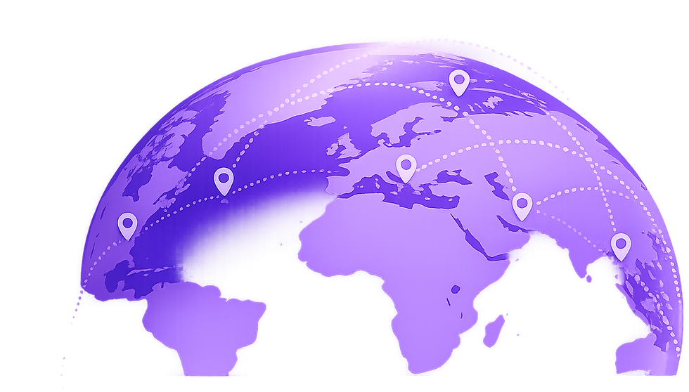 Global cross-border payment network map for EziPay