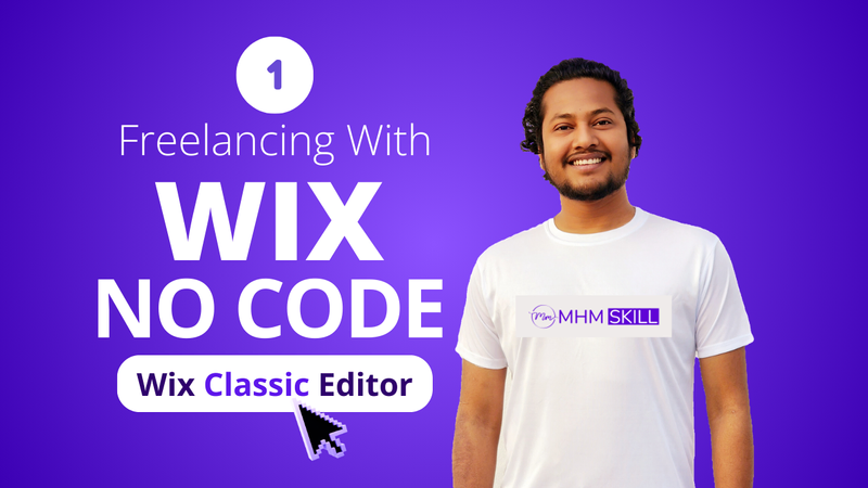 Freelancing with Wix No Code course banner featuring an instructor smiling.