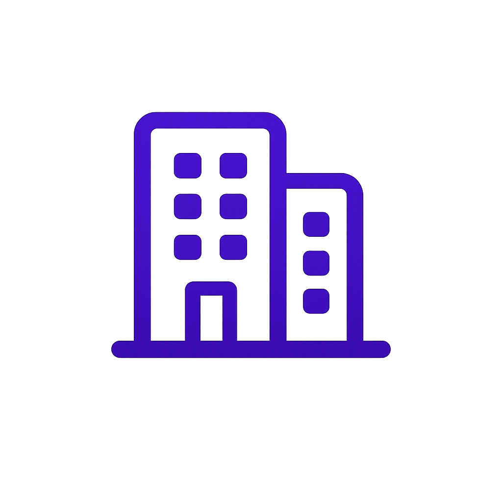 Corporate business structure and enterprise solutions icon